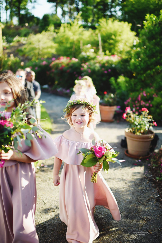 Flower Girls in the Hidden Rose Garden, photo courtesy: Stephanie Parsley Photography